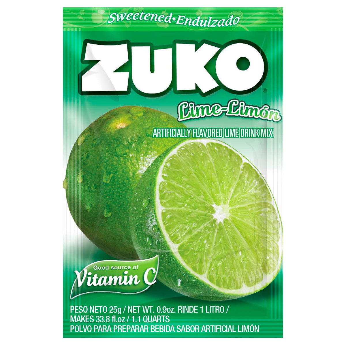 Mezcla individual Zuko sabor limonada para preparar bebidas refrescantes de forma práctica.