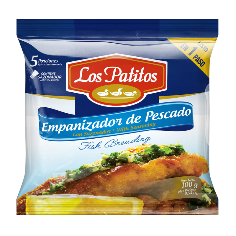 Empanizador para pescado Los Patitos ideal para recetas crujientes y sabor latino auténtico.
