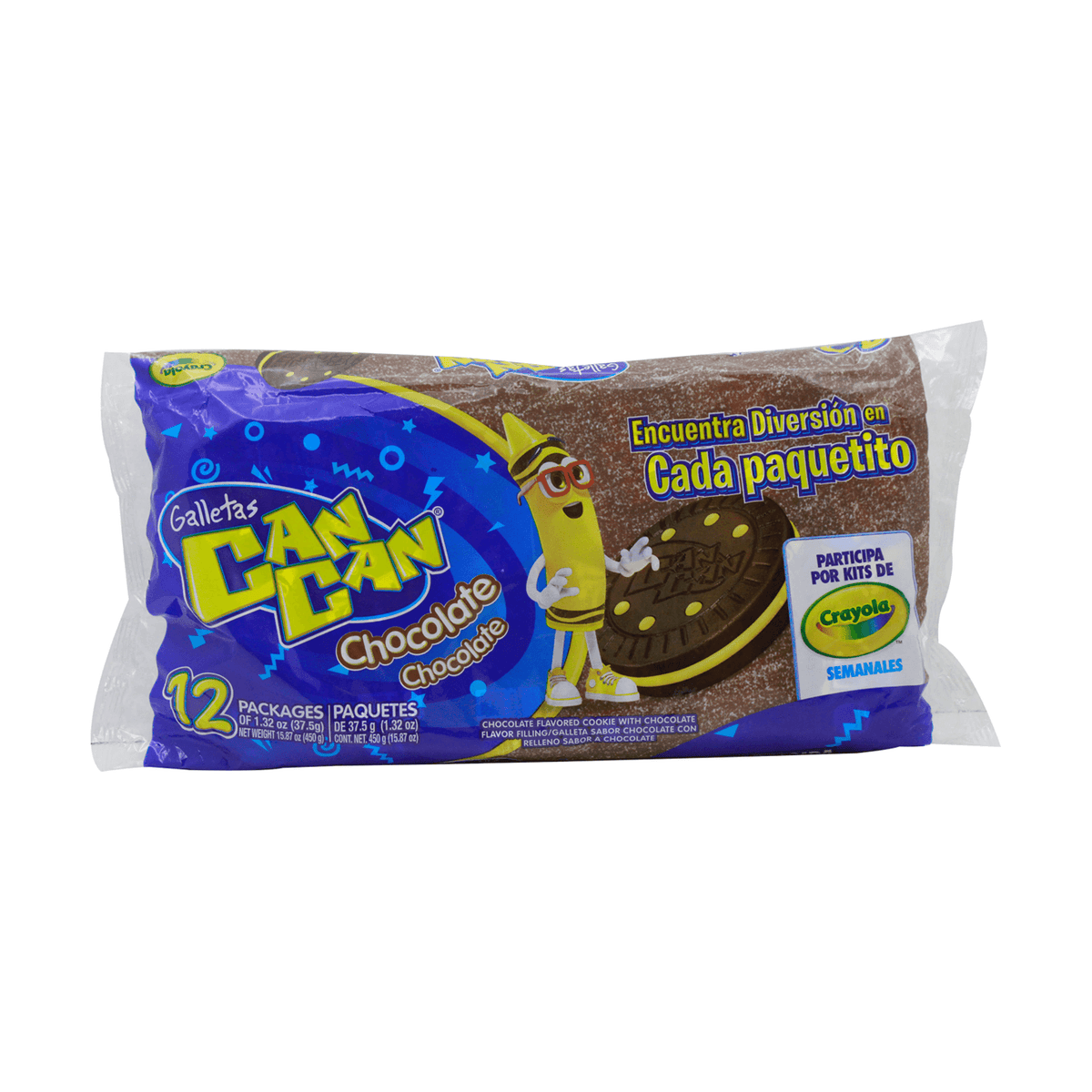 Galletas Can Can sabor chocolate con textura crujiente perfectas para compartir.