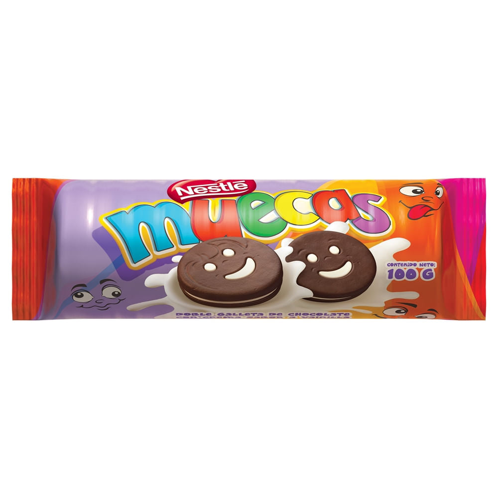 Galletas rellenas sabor chocolate con divertida presentación y delicioso sabor.