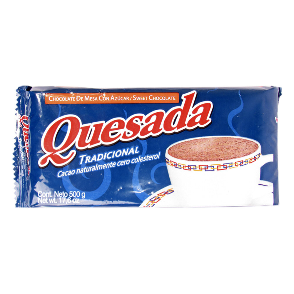 Chocolate de mesa Luker Quesada Tradicional utilizado para preparar bebidas calientes y recetas típicas colombianas.