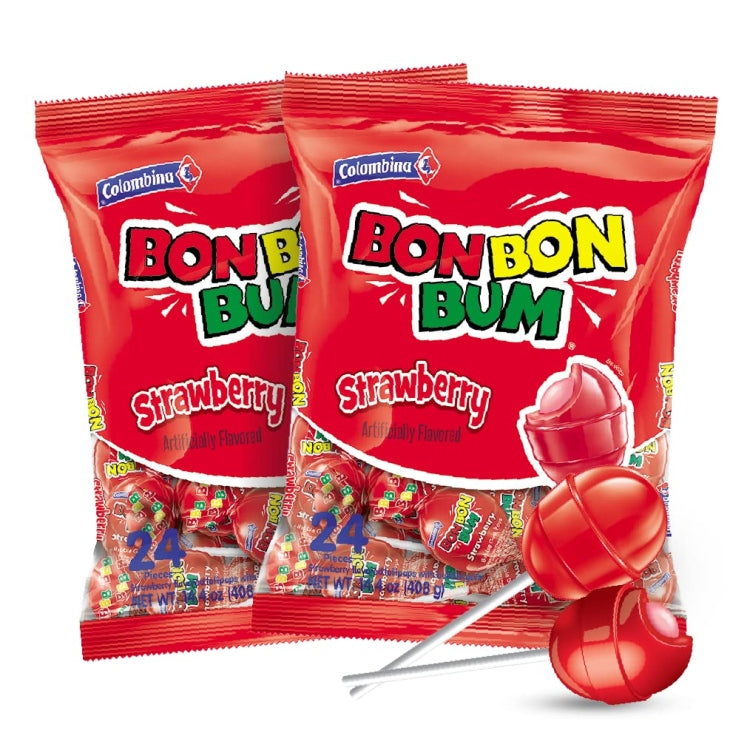 Caramelos masticables Colombina Bon Bon Bum sabor mango con textura suave y sabor frutal tropical.