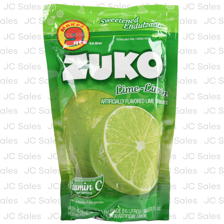 Mezcla en polvo Zuko sabor limón para preparar bebidas cítricas y refrescantes.