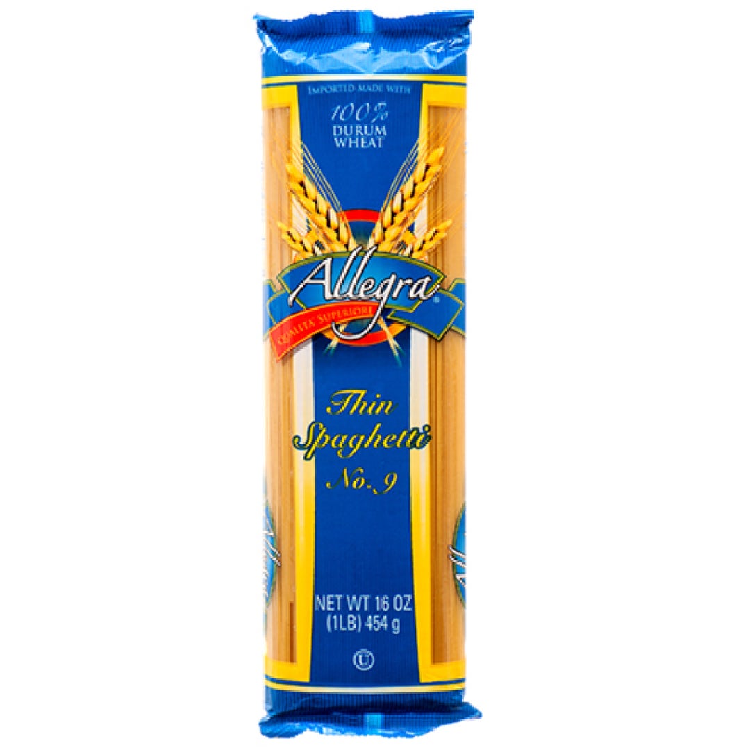 Thin spaghetti #9 ideal para recetas italianas ligeras y rápidas.
