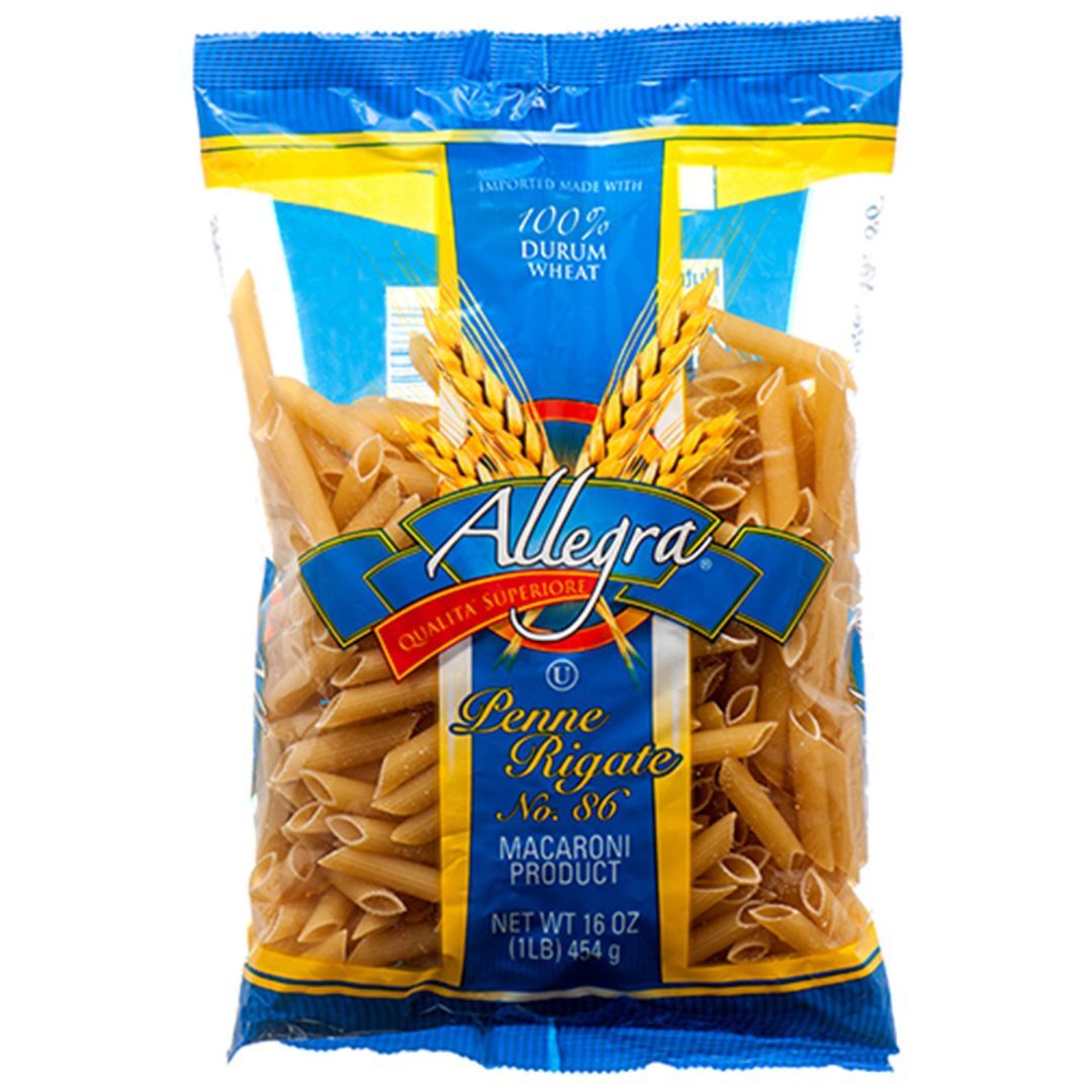 Pasta penne rigate ideal para recetas con salsa y horneados.