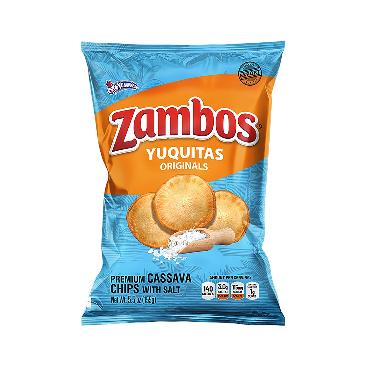 Chips de yuca Zambos con textura crujiente ideales para snacks y acompañamientos.