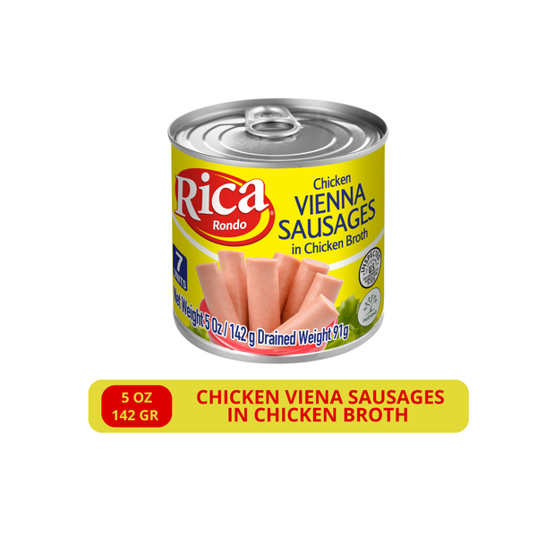 Salchichas Vienna Rica listas para consumir, ideales para comidas rápidas, desayunos y recetas familiares.