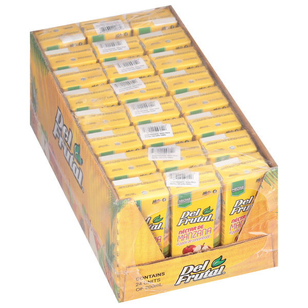 Néctar Del Frutal sabor manzana en envase tetra ideal para snacks y comidas.