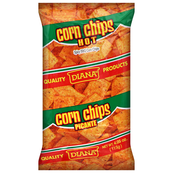 Corn chips Prodiana sabor picante con textura crujiente ideales para snacks y reuniones.
