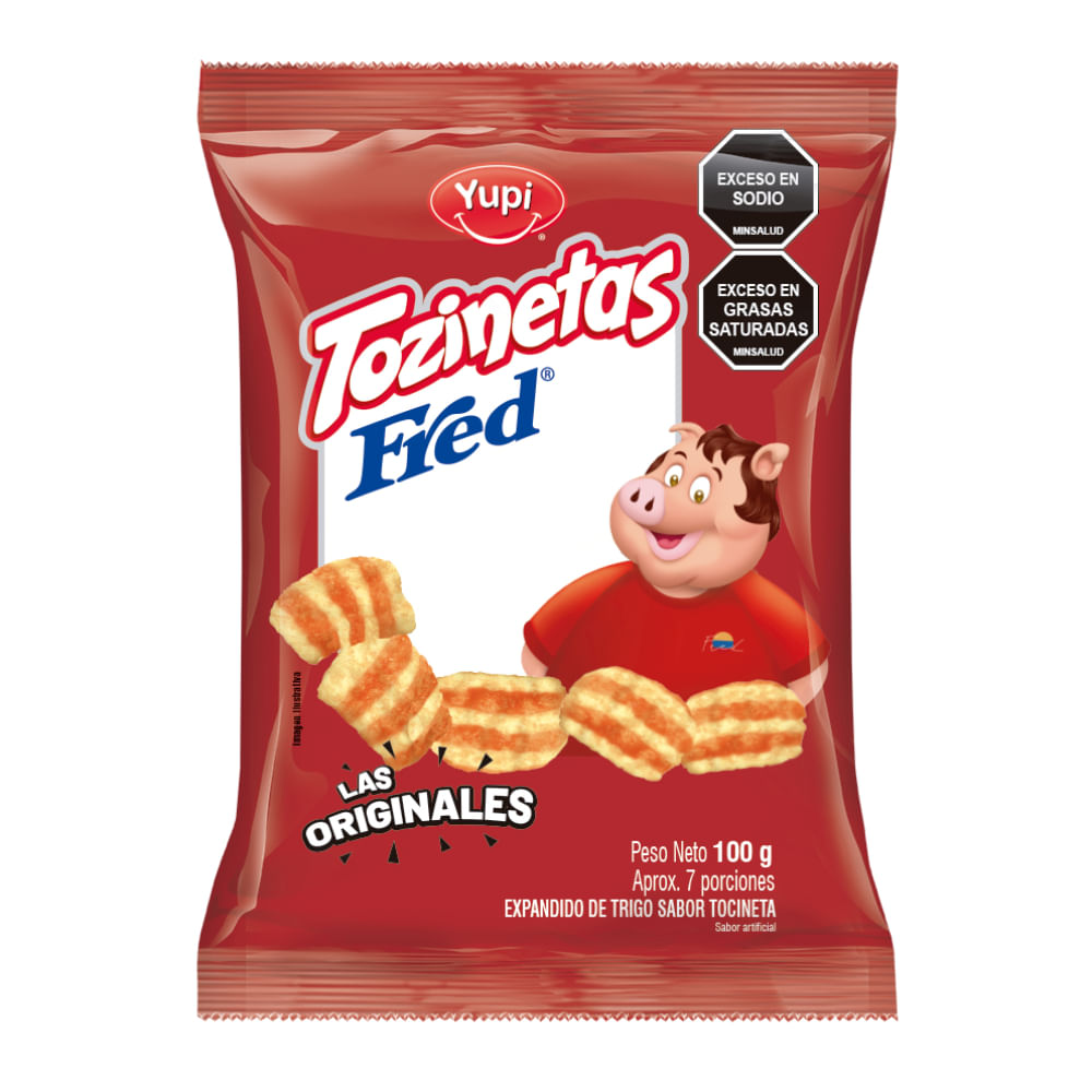 Tozinetas Fred Yupi con sabor inspirado en tocineta y textura crujiente para disfrutar como snack.