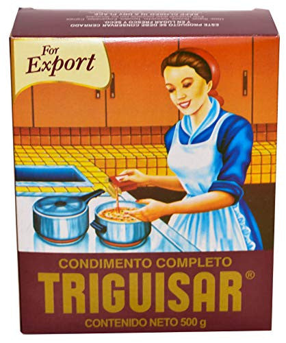 Condimento Triguisar en presentación grande para uso frecuente en recetas colombianas, carnes, arroz y sopas tradicionales.