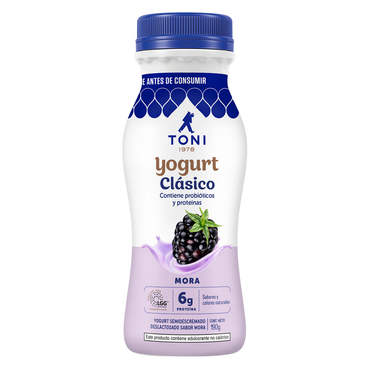 Yogurt Toni sabor mora refrescante y listo para consumir.