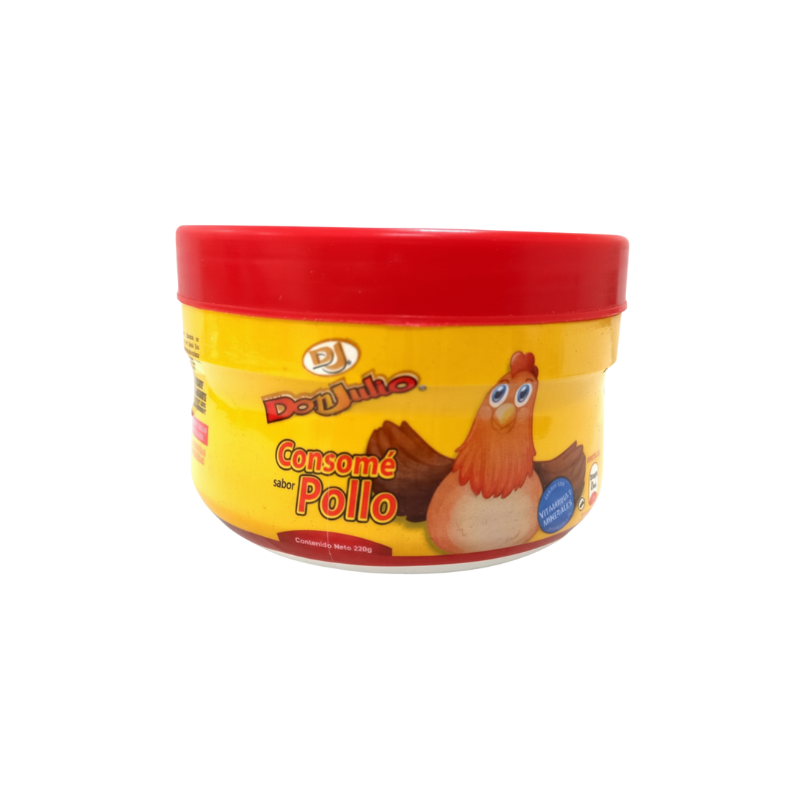 Consomé de pollo Don Julio ideal para sopas, arroz y recetas tradicionales.