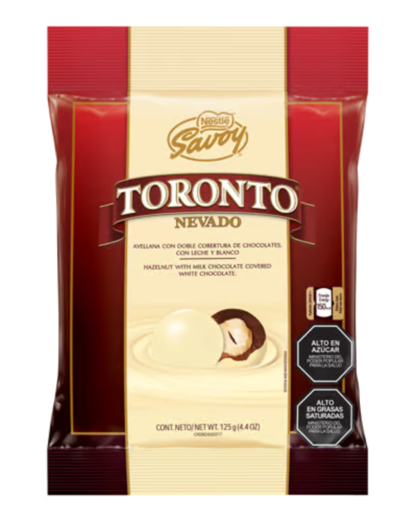 Bolsa de chocolates Toronto Nevado con textura suave y sabor dulce.