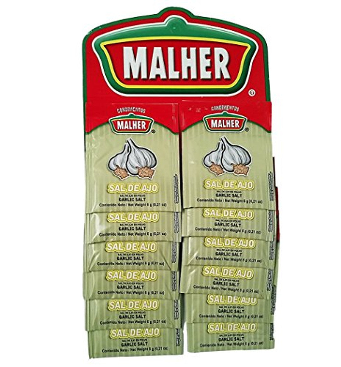 Sal de ajo Malher Master en sobres prácticos para condimentar recetas.