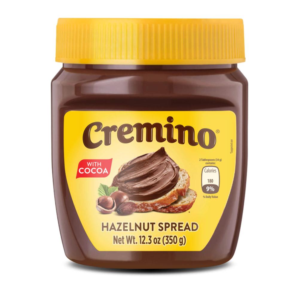 Crema untable Cremino con delicioso sabor a chocolate y crema, ideal para panes, postres y meriendas.