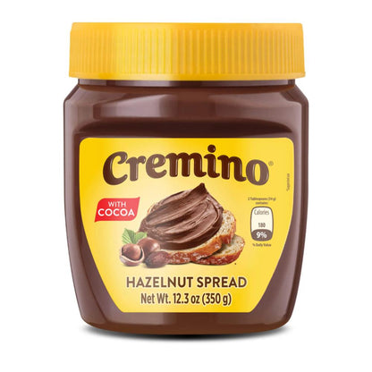 Crema untable Cremino con delicioso sabor a chocolate y crema, ideal para panes, postres y meriendas.