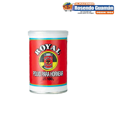 Polvo de hornear Royal ideal para recetas de repostería y panadería tradicional.