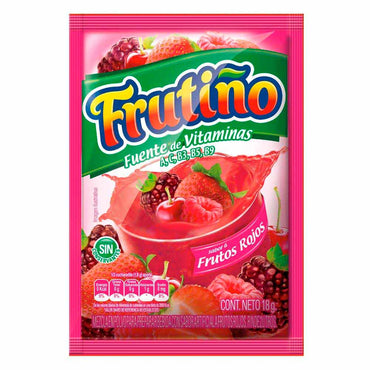 Refresco en polvo sabor frutos rojos listo para preparar.