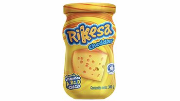 Queso cheddar untable Rikesa ideal para arepas, sandwiches y snacks.