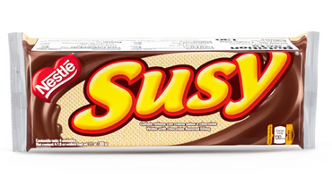 Susy wafer con cremosa cobertura de chocolate y relleno suave.