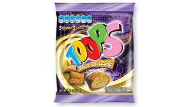 Mini Toops sabor dulce de leche con textura crunchy.