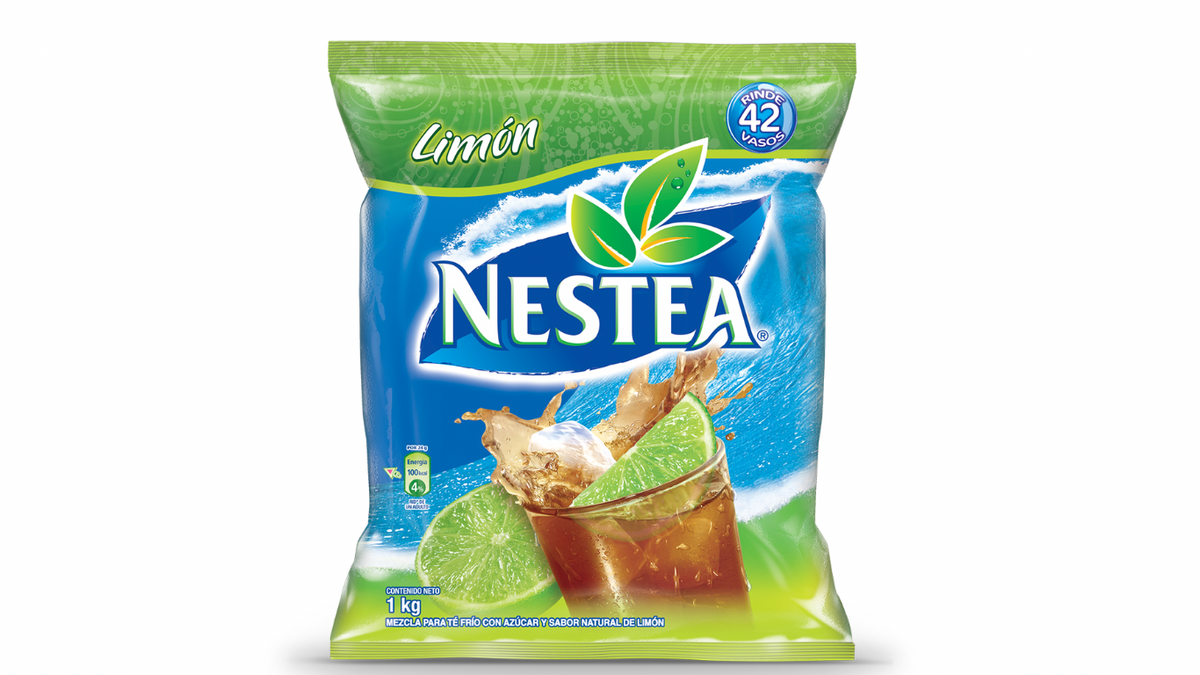 Té frío instantáneo sabor limón en presentación familiar de gran tamaño.