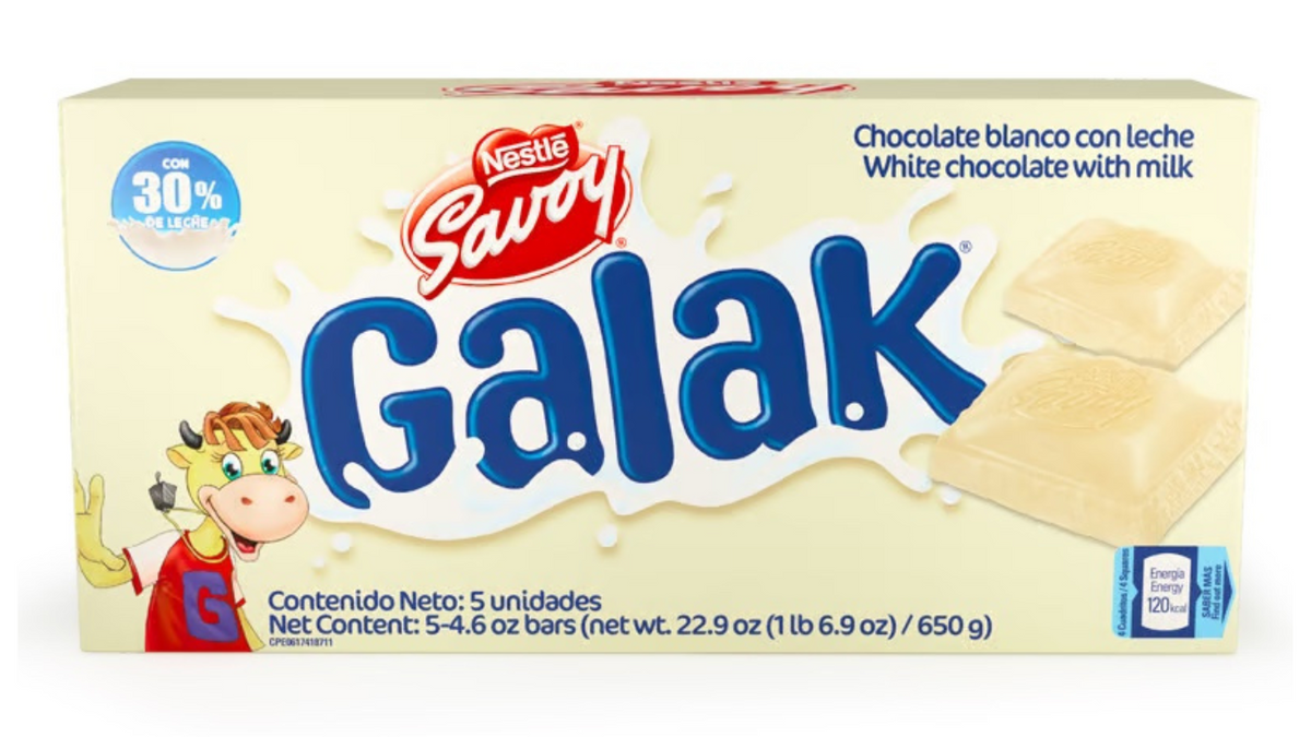 Chocolate blanco Savoy Galak ideal para compartir y postres.