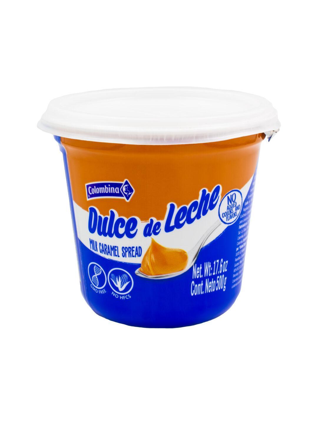 Dulce de leche Colombina con textura cremosa ideal para postres, panes, galletas y recetas dulces tradicionales.