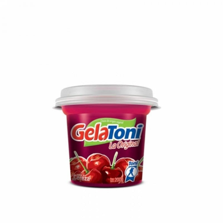 Gelatina sabor cereza Toni ideal para postres y meriendas dulces.