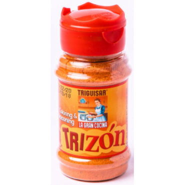 Mezcla de condimentos Triguisar Trizon utilizada en recetas colombianas y latinas para carnes, arroz, sopas y preparaciones caseras. Presentación de 3 oz.