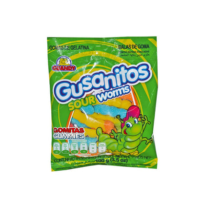 Gomitas Gusanitos con sabores frutales y divertida textura masticable.
