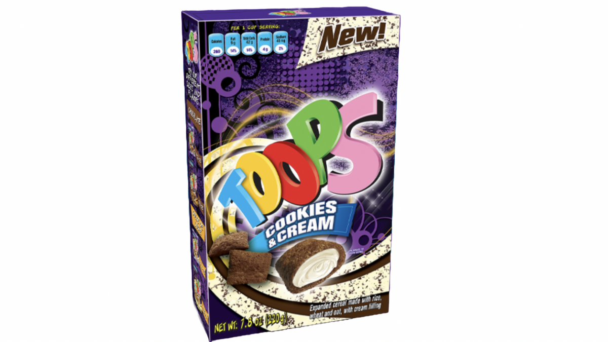 Toops cookies and cream con relleno cremoso y sabor clásico.
