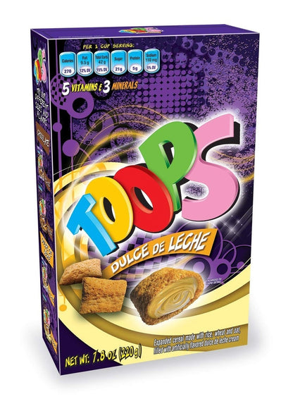 Toops rellenas de dulce de leche en presentación familiar.