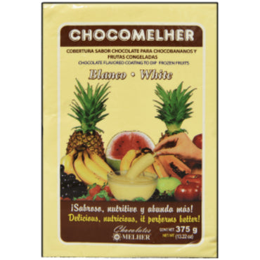 Chocolate blanco Chocomelher con sabor suave y textura cremosa.