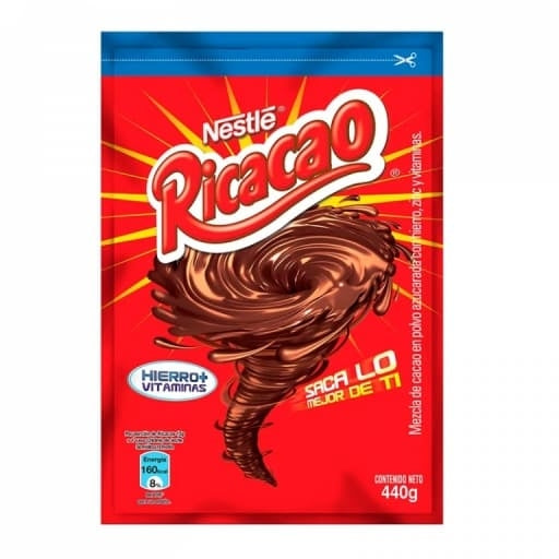 Bebida achocolatada en polvo con vitaminas y delicioso sabor a cacao.
