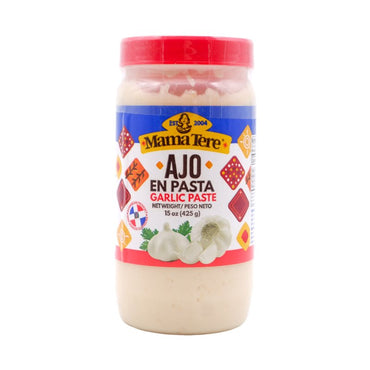 Pasta de ajo Mama Tere RD en presentación familiar para cocinar y marinar.