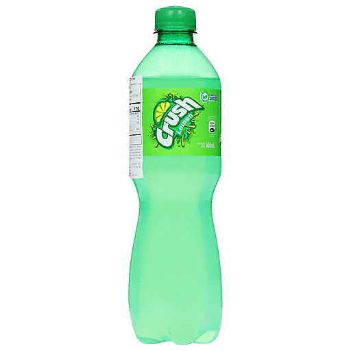 Refresco Crush sabor limón en botella PET ideal para consumo diario y comidas.