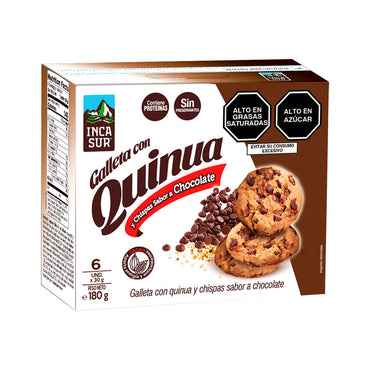 Galletas de quinoa con chips de chocolate y sabor intenso en práctico paquete de 6.