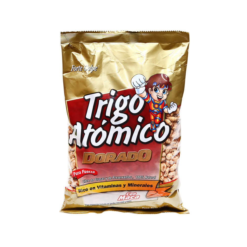 Cereal de trigo dorado con maca y sabor dulce tradicional peruano.