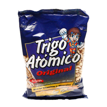 Cereal de trigo atomico original con miel y textura crocante.