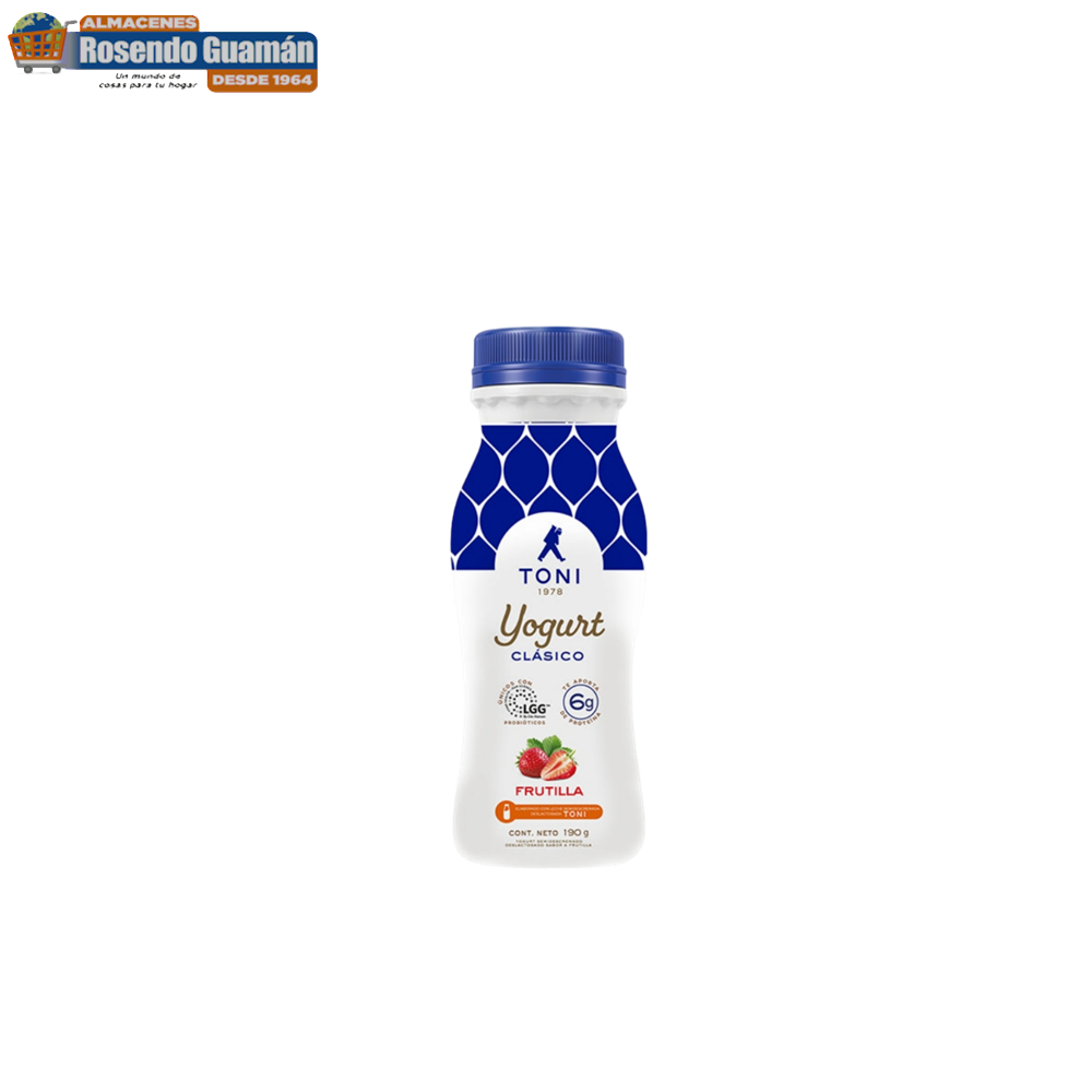 Yogurt Toni sabor fresa práctico y refrescante para cualquier momento.