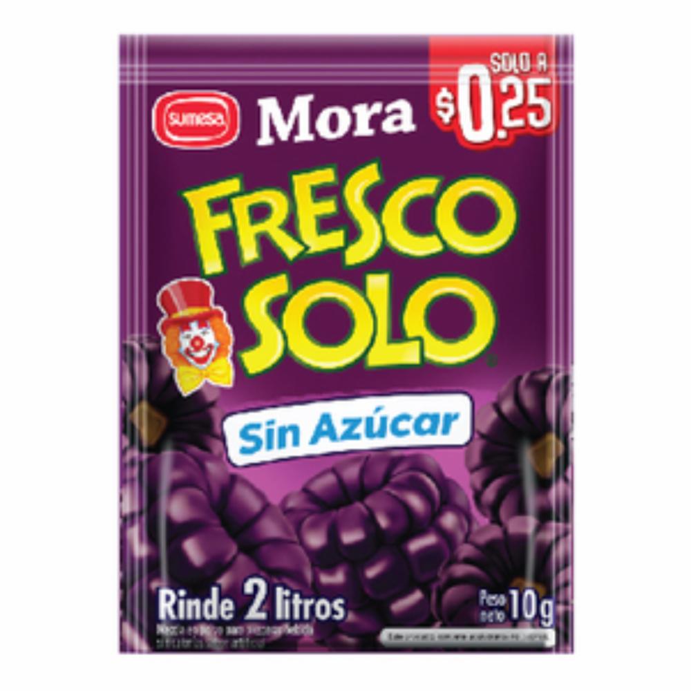 Refresco en polvo sabor mora listo para preparar fácilmente.