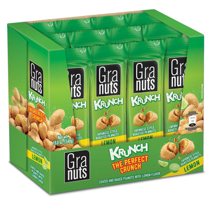 Maní tostado Granuts Krunch sabor limón con textura crujiente y sabor cítrico ideal para disfrutar como snack.