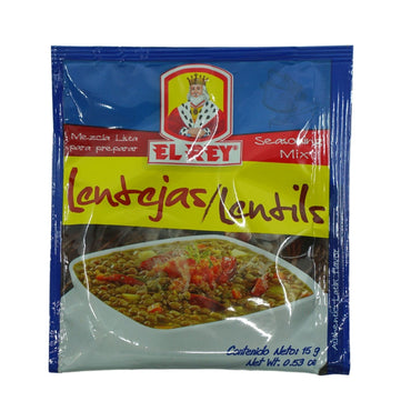 Condimento El Rey para preparar lentejas con sabor casero y mezcla de especias tradicionales latinas.