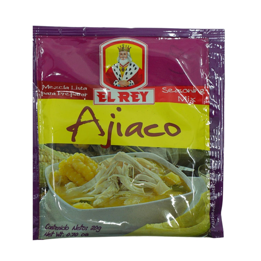 Mezcla de especias El Rey para preparar ajiaco colombiano con sabor tradicional y preparación práctica.