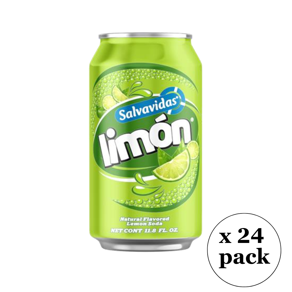 Refresco Salvavidas sabor limón en lata ideal para consumo individual y snacks.