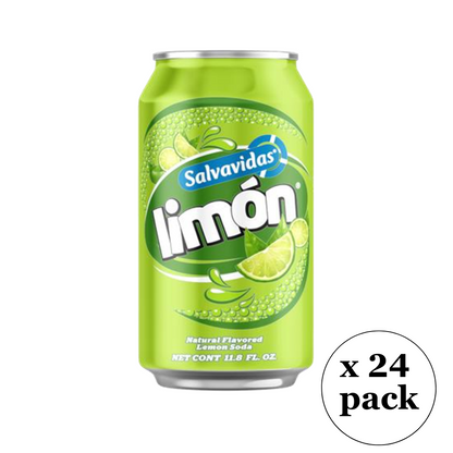 Refresco Salvavidas sabor limón en lata ideal para consumo individual y snacks.