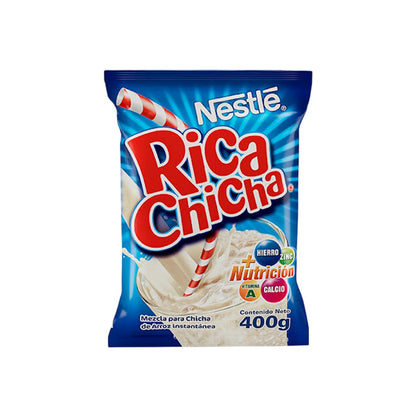 Mezcla en polvo para preparar bebida de arroz estilo chicha venezolana tradicional.