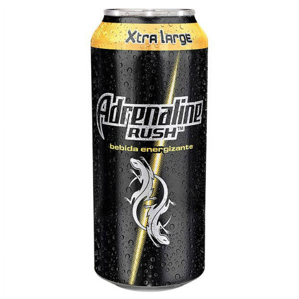 Bebida energética Adrenaline Rush en presentación grande ideal para consumo diario.